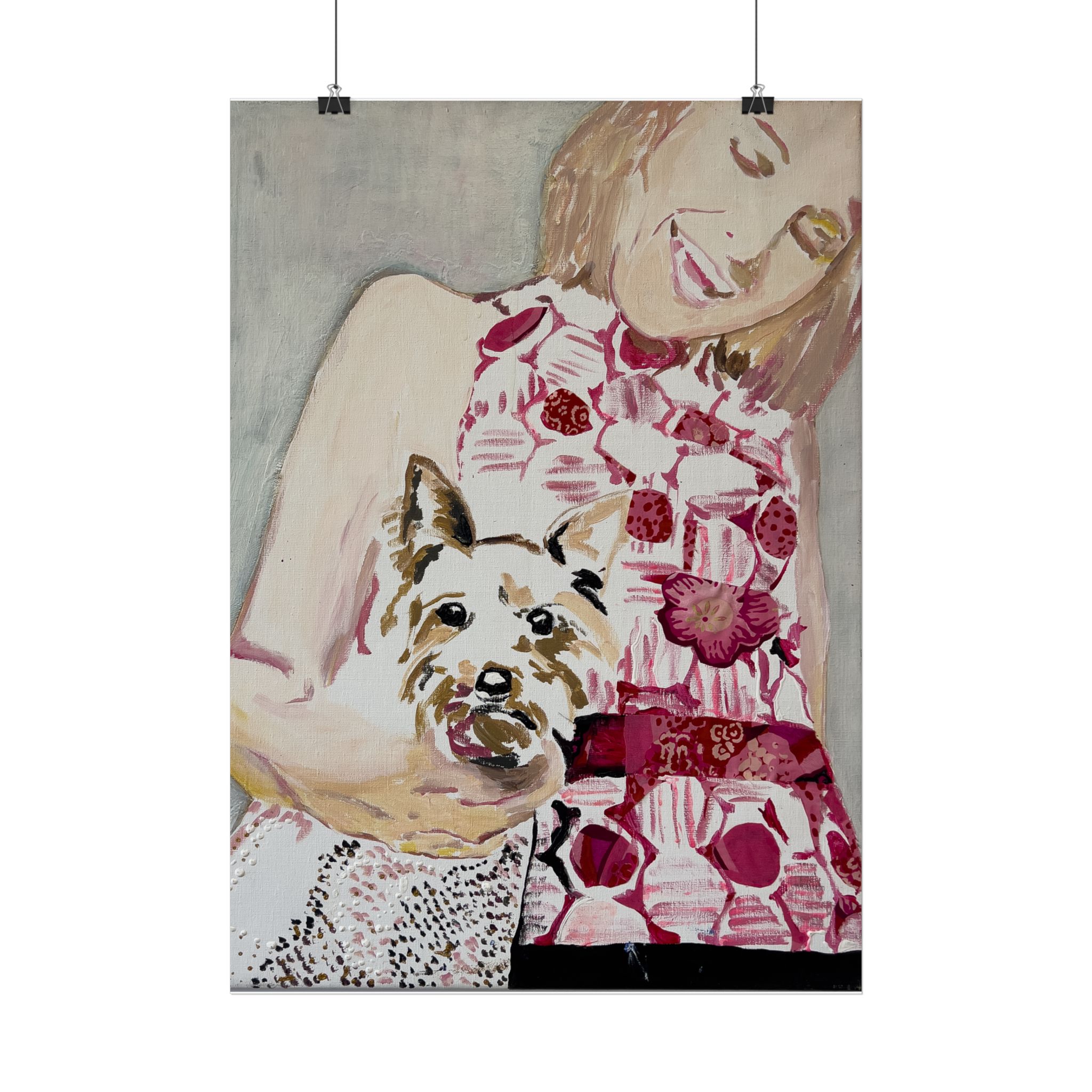 Dog & Woman, Pink