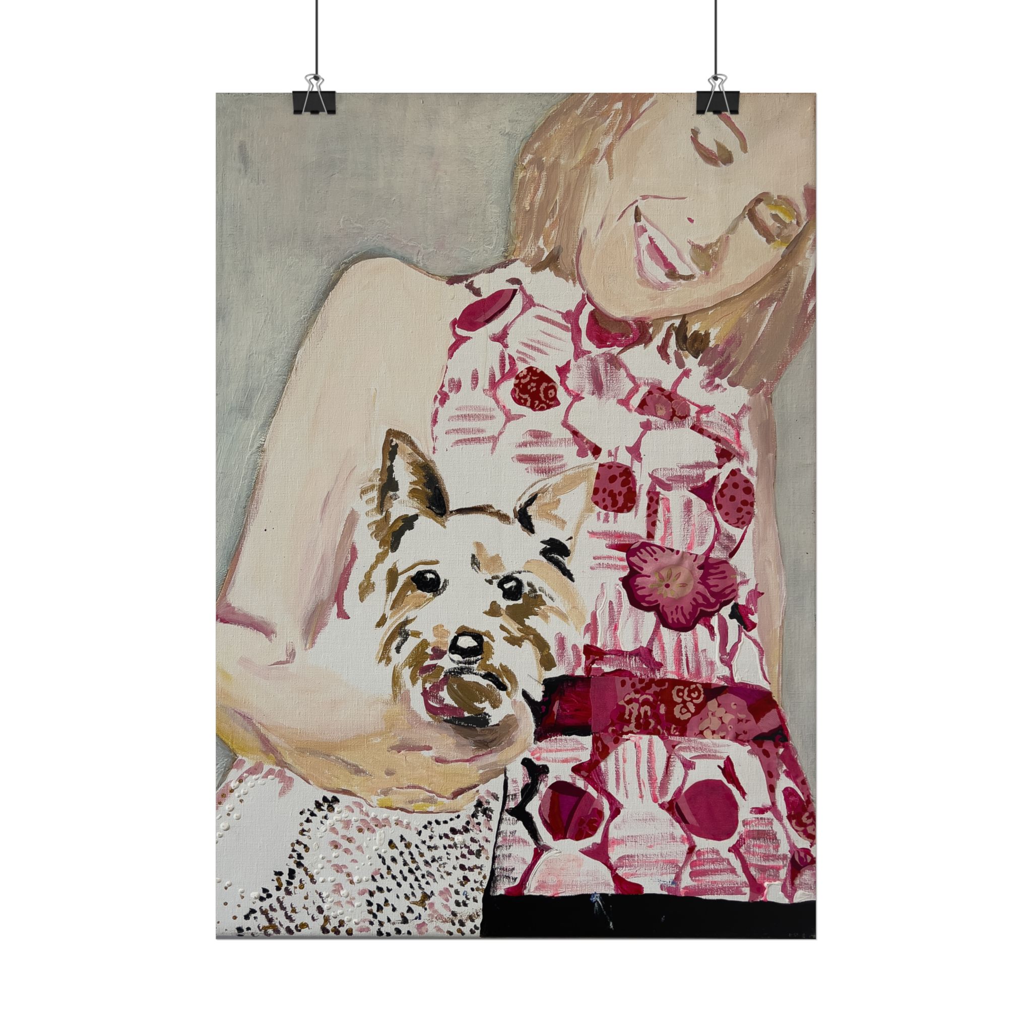 Dog & Woman, Pink