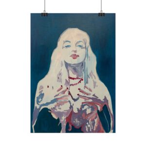 Blue Woman With Red Necklaces